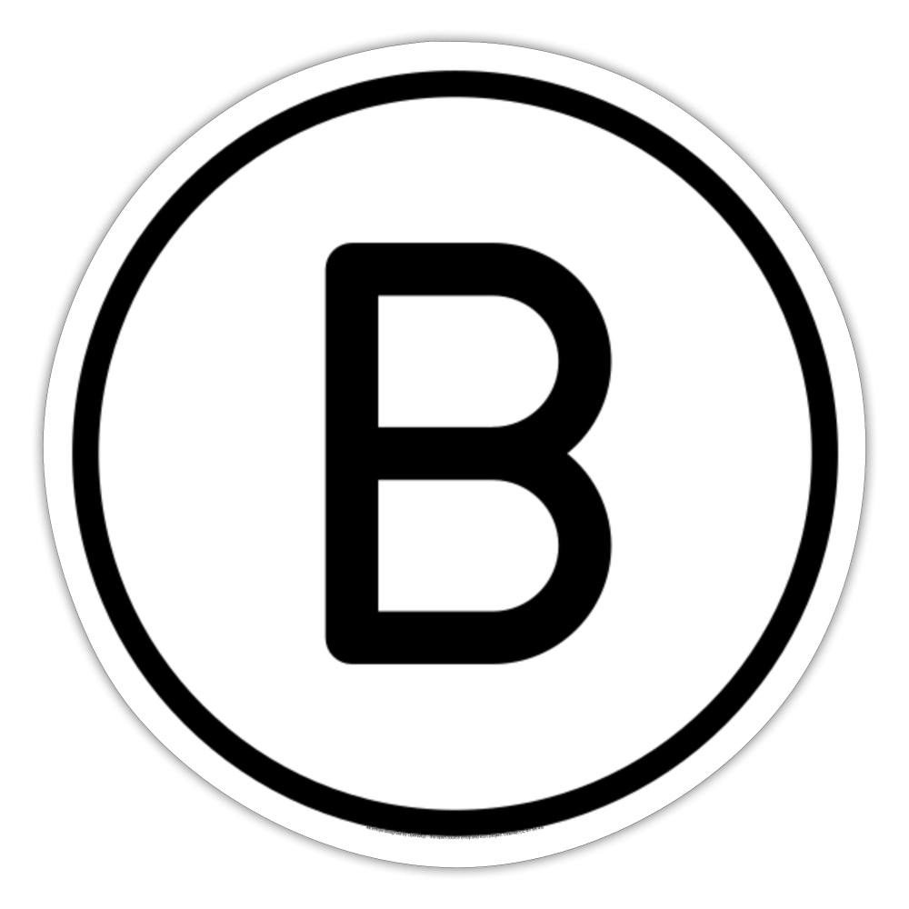 Regional Indicator B Moji Sticker - Emoji.Express - white matte