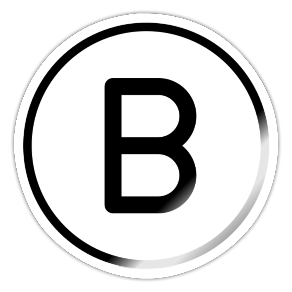 Regional Indicator B Moji Sticker - Emoji.Express - white glossy