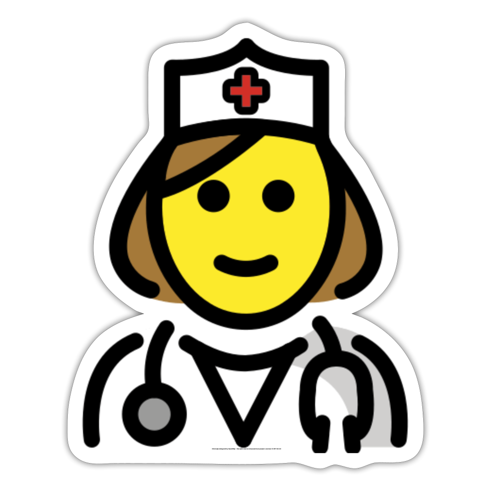 Female Doctor Moji Sticker - Emoji.Express - white matte