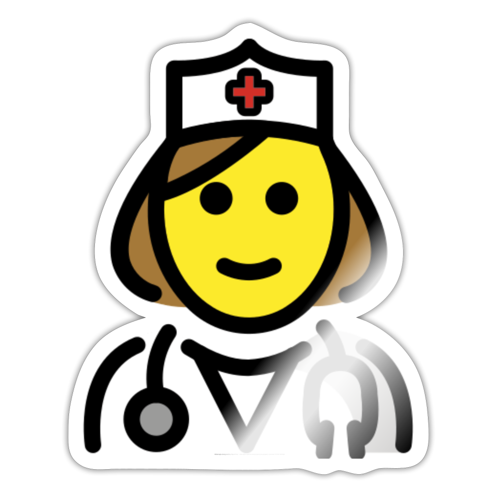 Female Doctor Moji Sticker - Emoji.Express - white glossy