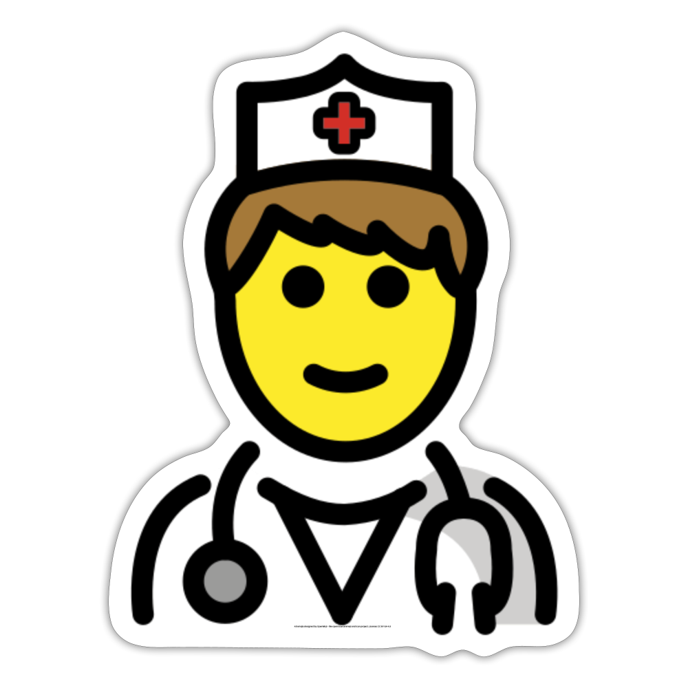 Male Doctor Moji Sticker - Emoji.Express - white matte