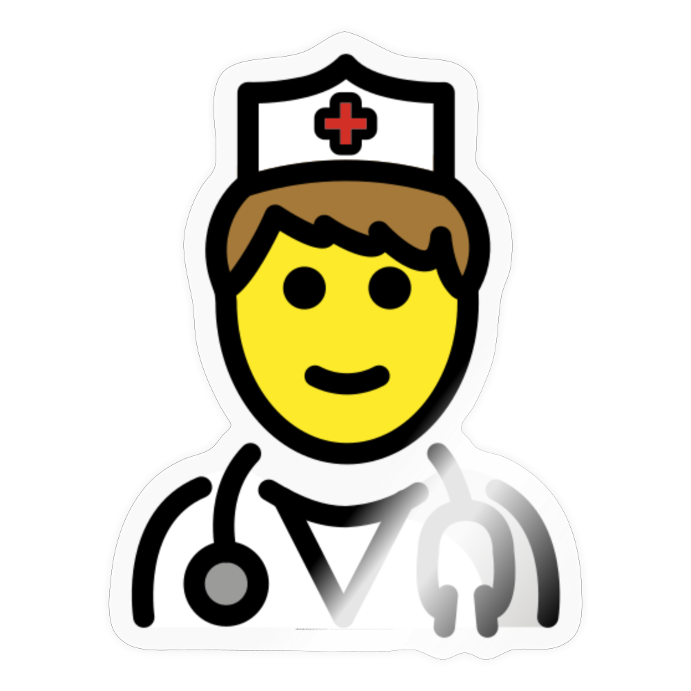 Male Doctor Moji Sticker - Emoji.Express - transparent glossy