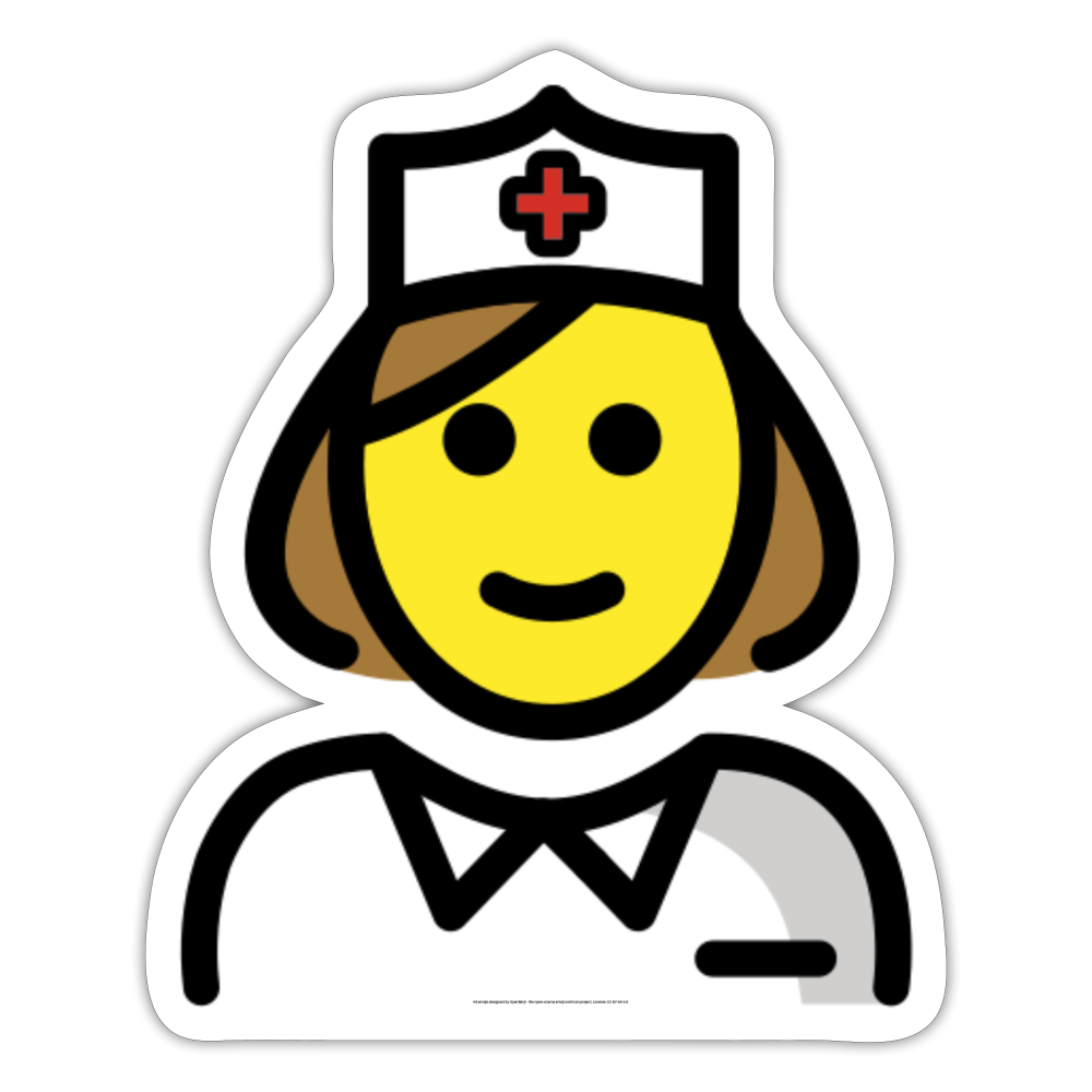 Female Nurse Moji Sticker - Emoji.Express - white matte