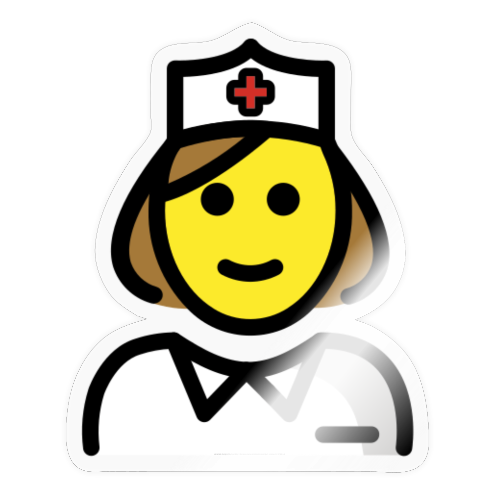 Female Nurse Moji Sticker - Emoji.Express - transparent glossy
