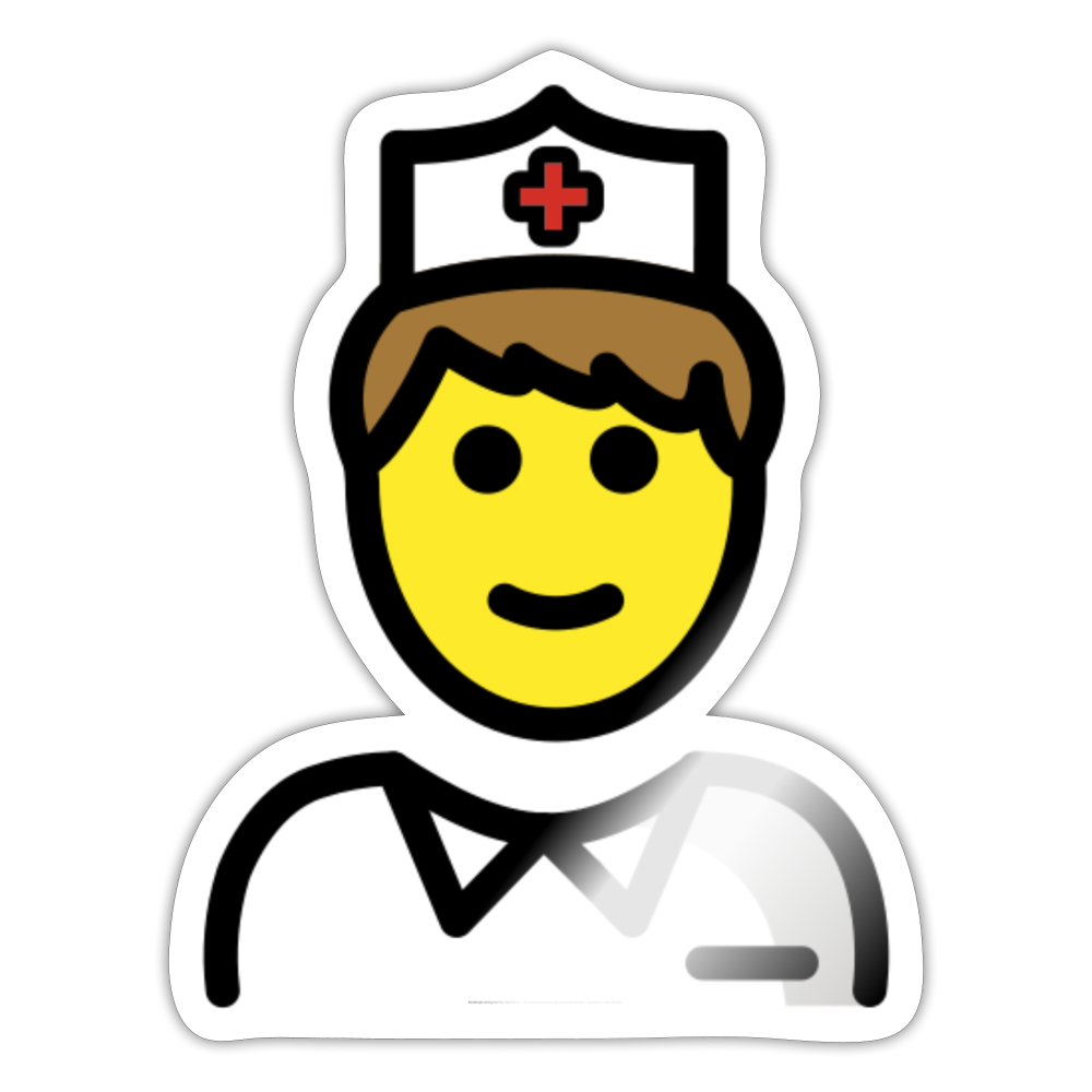 Male Nurse Moji Sticker - Emoji.Express - white glossy