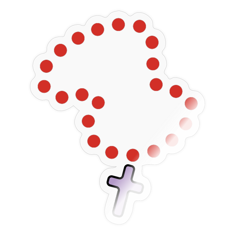 Emoji Expression: Prayer Beads with Cross Moji Sticker - Emoji.Express - transparent glossy