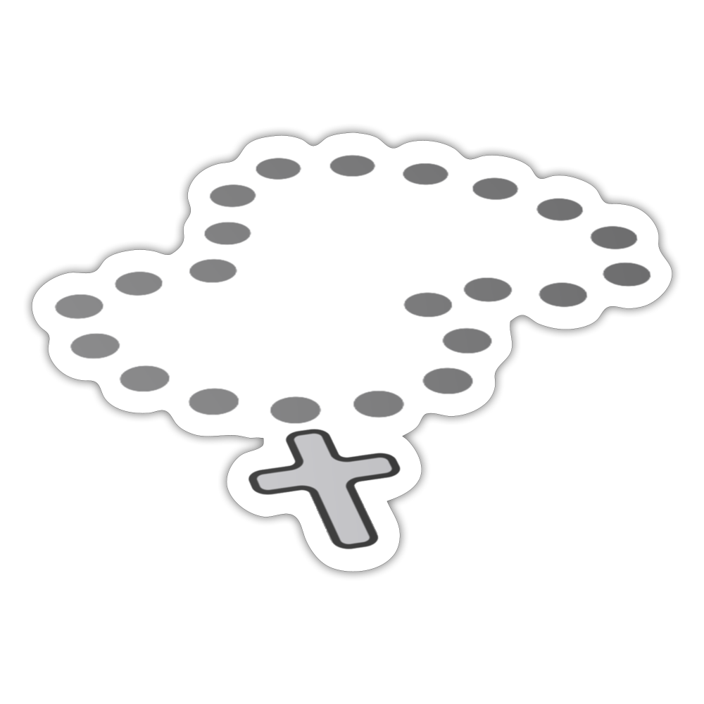 Emoji Expression: Prayer Beads in Grey (3D) Moji Sticker - Emoji.Express - white matte