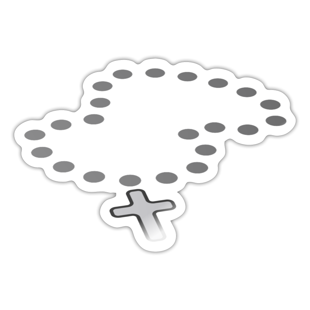 Emoji Expression: Prayer Beads in Grey (3D) Moji Sticker - Emoji.Express - white glossy