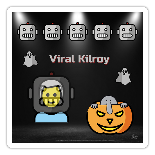 Emoji Expression: Halloween Viral Kilroy Moji Sticker - Emoji.Express - white matte