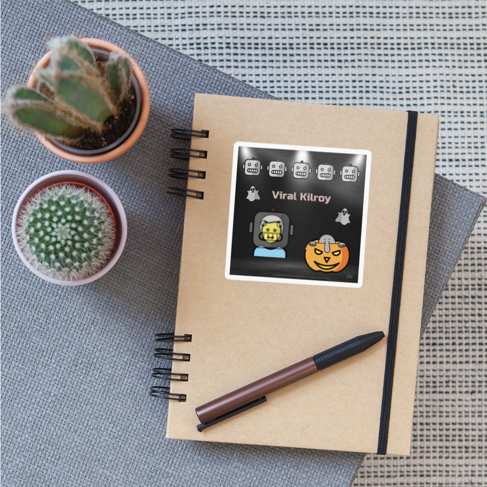 Emoji Expression: Halloween Viral Kilroy Moji Sticker - Emoji.Express - white glossy