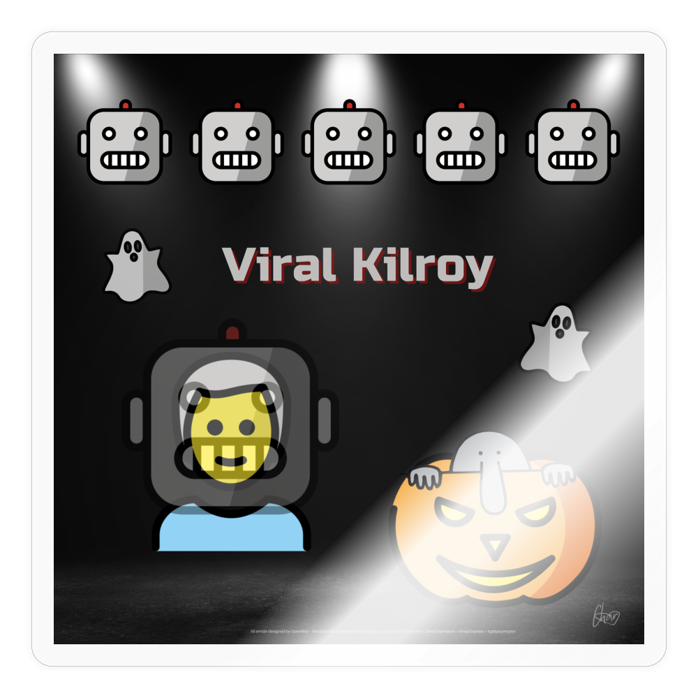 Emoji Expression: Halloween Viral Kilroy Moji Sticker - Emoji.Express - transparent glossy