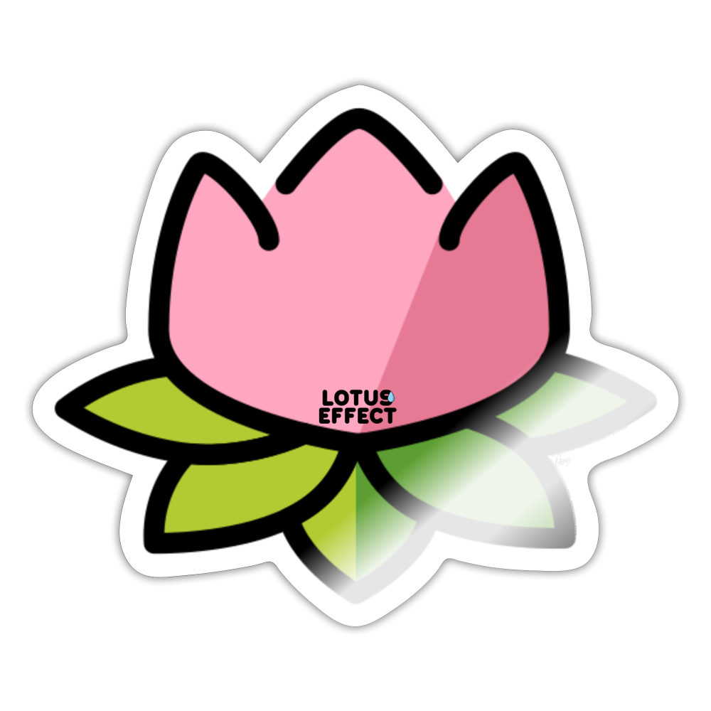 Emoji Expression: The Lotus Effect Moji Sticker - Emoji.Express - white glossy