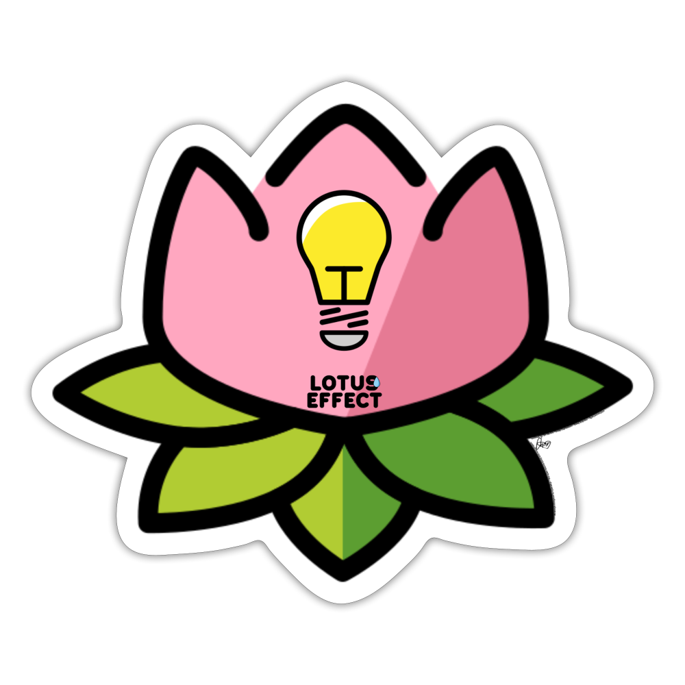 Emoji Expression: The Lotus Effect with Light Bulb Moji Sticker - Emoji.Express - white matte