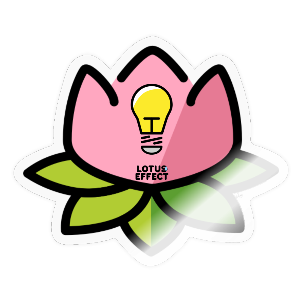Emoji Expression: The Lotus Effect with Light Bulb Moji Sticker - Emoji.Express - transparent glossy