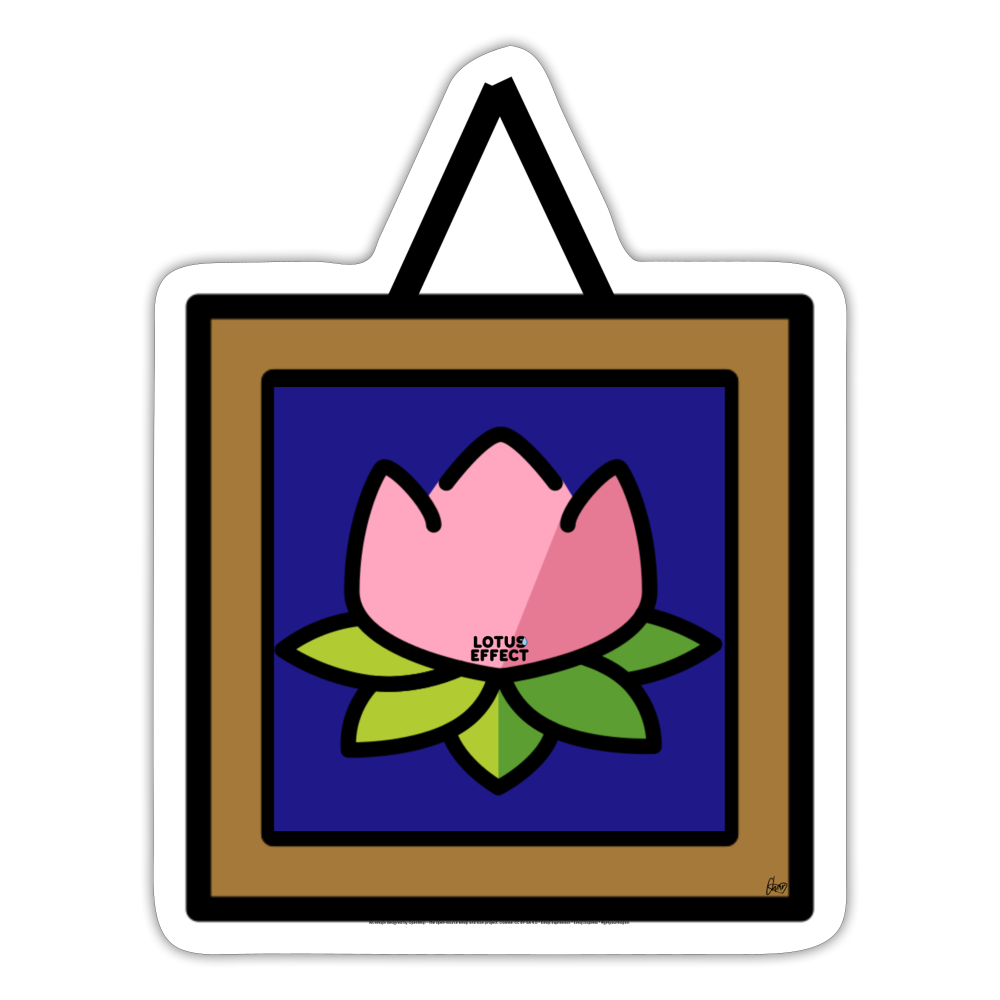Emoji Expression: The Lotus Effect in Frame Moji Sticker - Emoji.Express - white matte