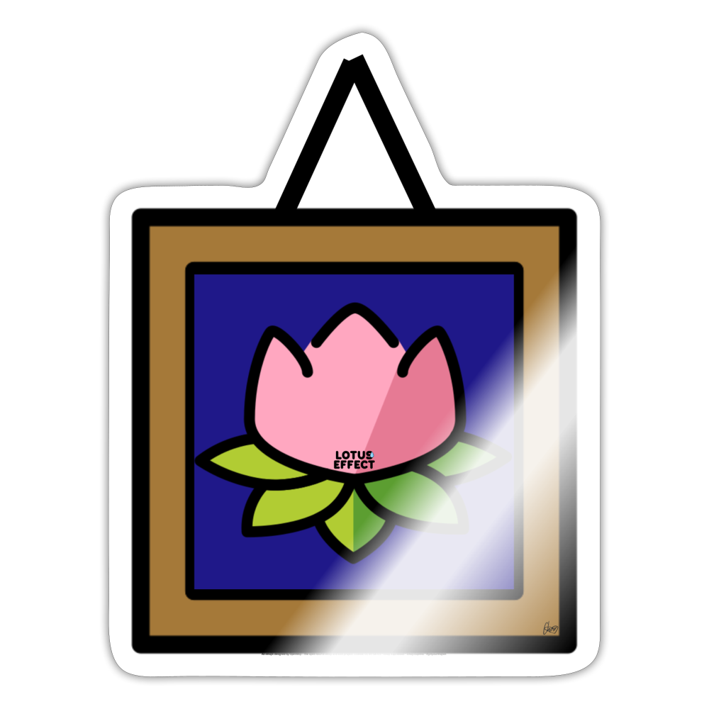 Emoji Expression: The Lotus Effect in Frame Moji Sticker - Emoji.Express - white glossy