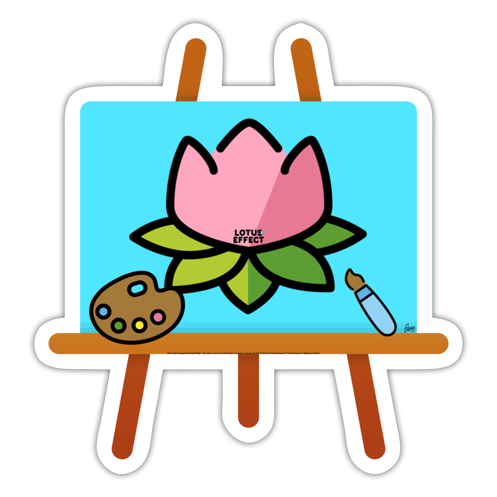 Emoji Expression: The Lotus Effect in Easel Moji Sticker - Emoji.Express - white matte