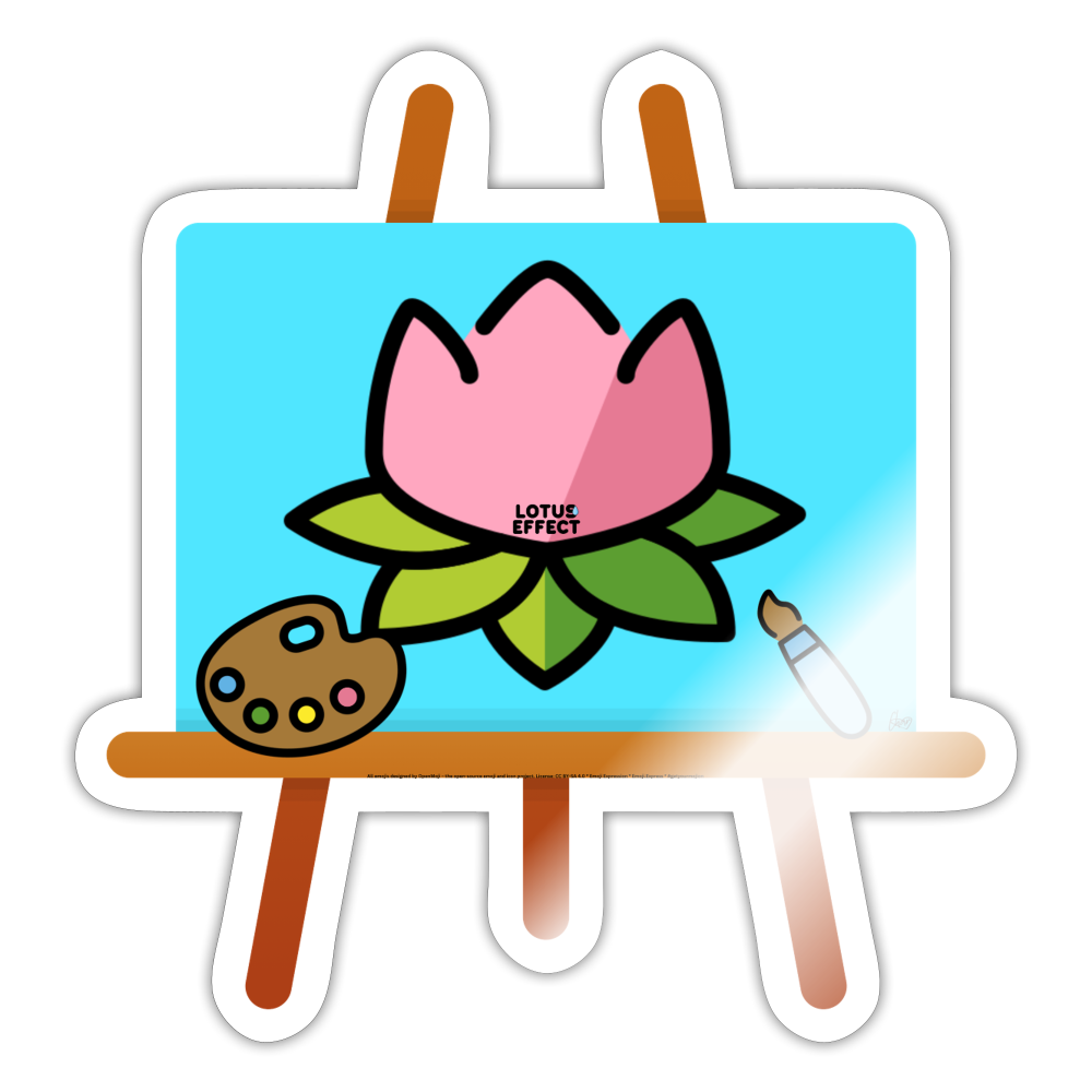 Emoji Expression: The Lotus Effect in Easel Moji Sticker - Emoji.Express - white glossy