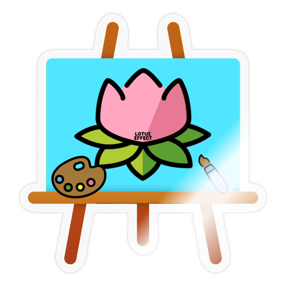 Emoji Expression: The Lotus Effect in Easel Moji Sticker - Emoji.Express - transparent glossy
