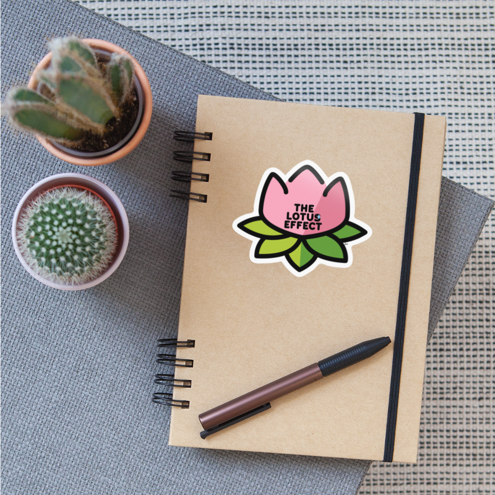 Emoji Expression: The Lotus Effect Moji Sticker - Emoji.Express - white glossy