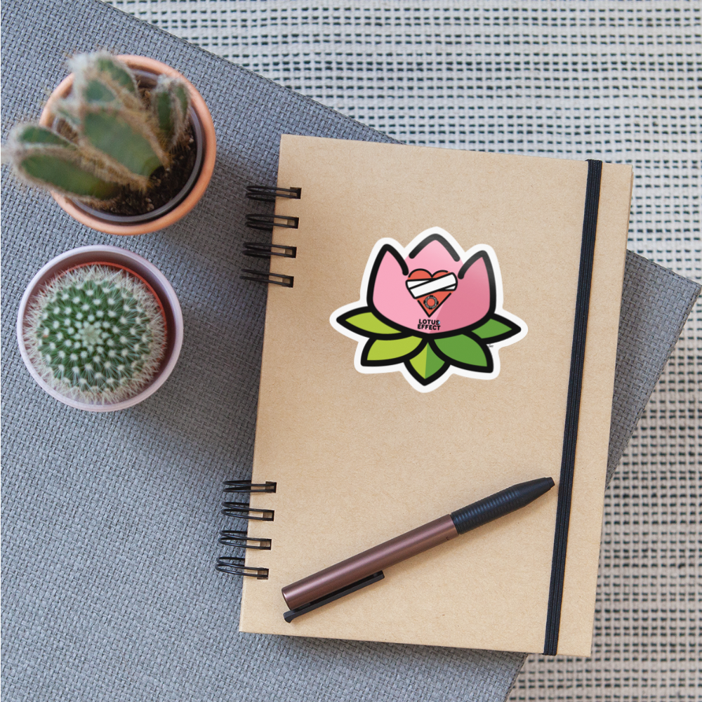 Emoji Expression: The Lotus Effect - Self Healing Moji Sticker - Emoji.Express - white glossy