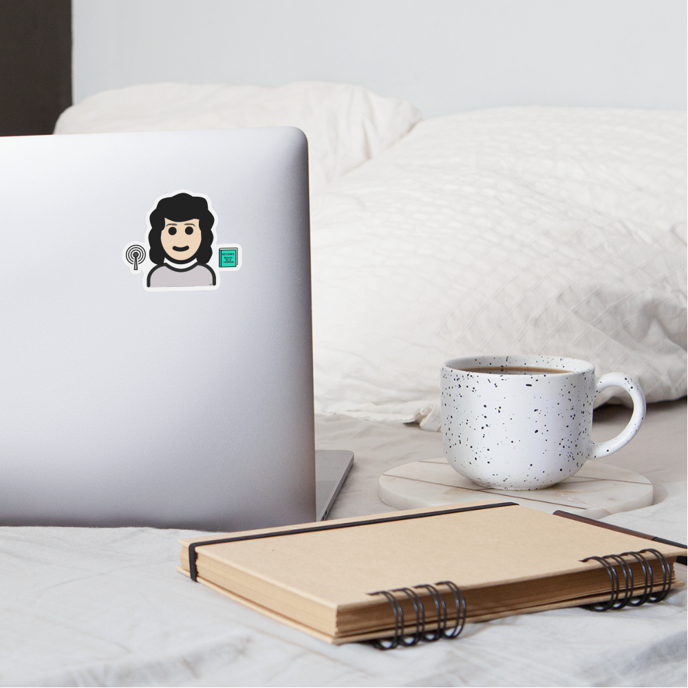 Emoji Expression: Hedy Lamarr Moji Sticker - Emoji.Express - white matte