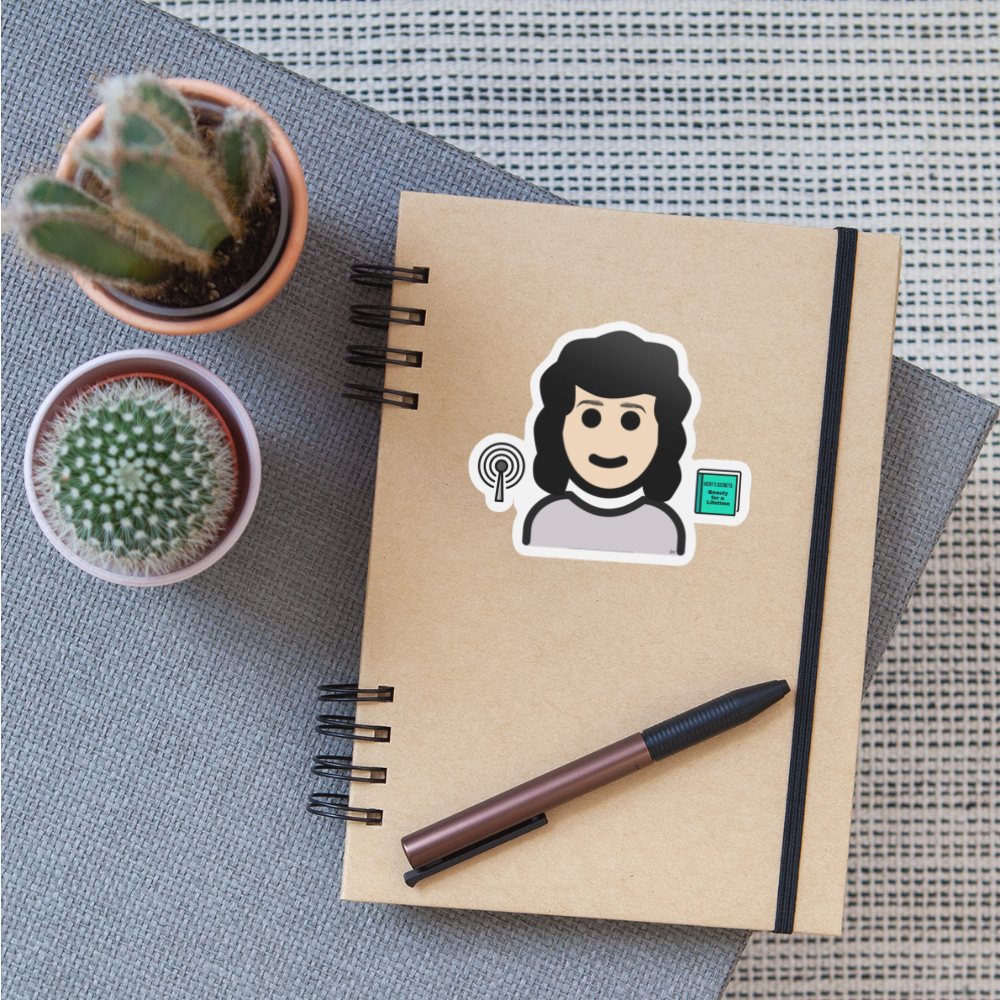 Emoji Expression: Hedy Lamarr Moji Sticker - Emoji.Express - white matte