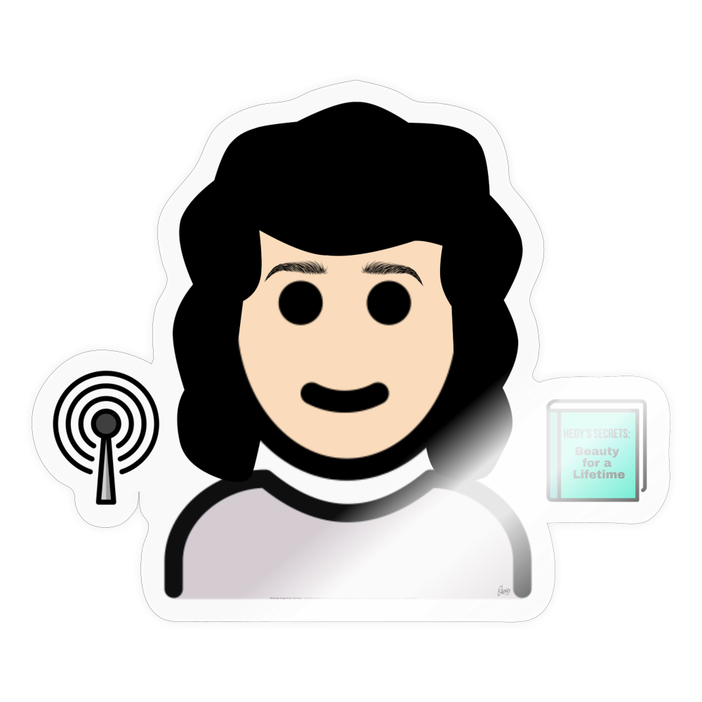 Emoji Expression: Hedy Lamarr Moji Sticker - Emoji.Express - transparent glossy
