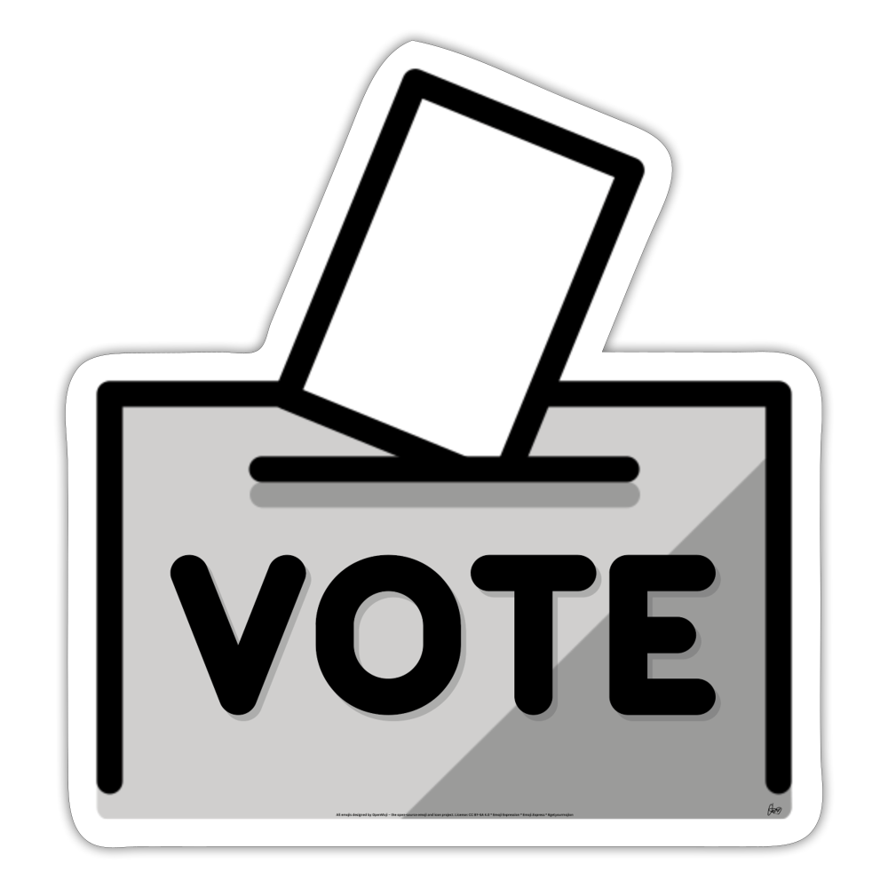 Emoji Expression: Vote Ballot Box Moji Sticker - Emoji.Express - white matte
