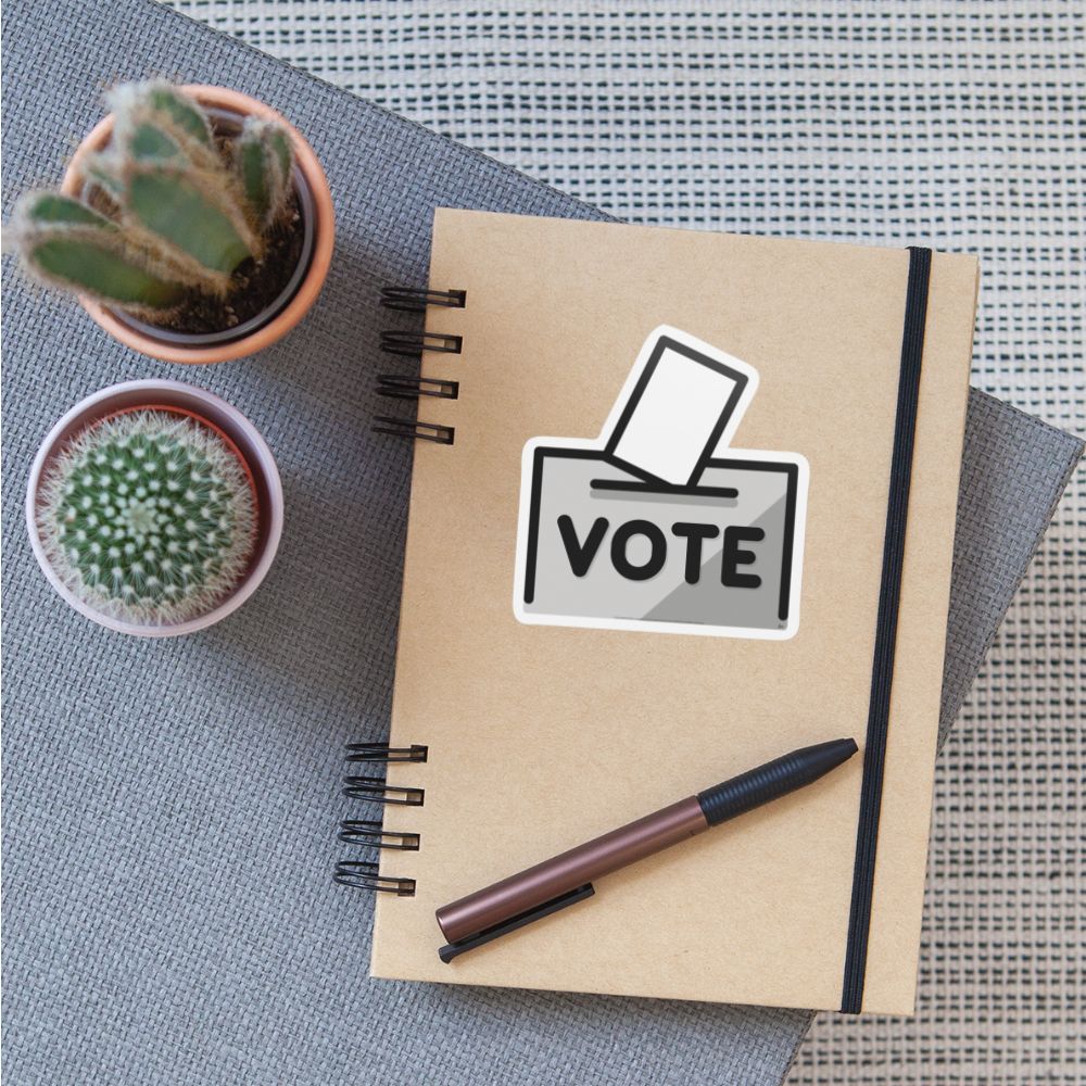 Emoji Expression: Vote Ballot Box Moji Sticker - Emoji.Express - white matte