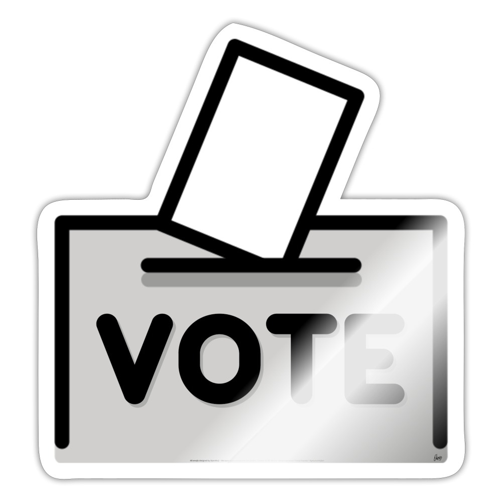 Emoji Expression: Vote Ballot Box Moji Sticker - Emoji.Express - white glossy