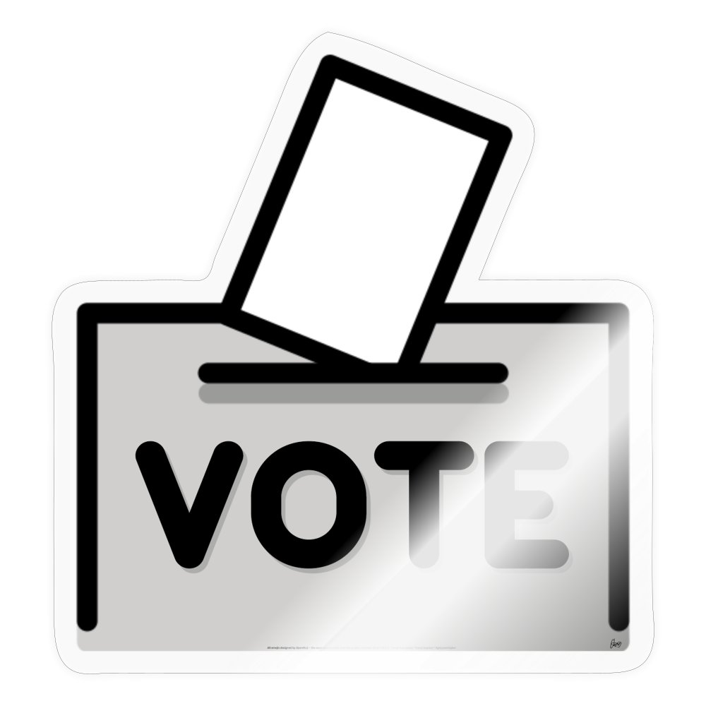 Emoji Expression: Vote Ballot Box Moji Sticker - Emoji.Express - transparent glossy
