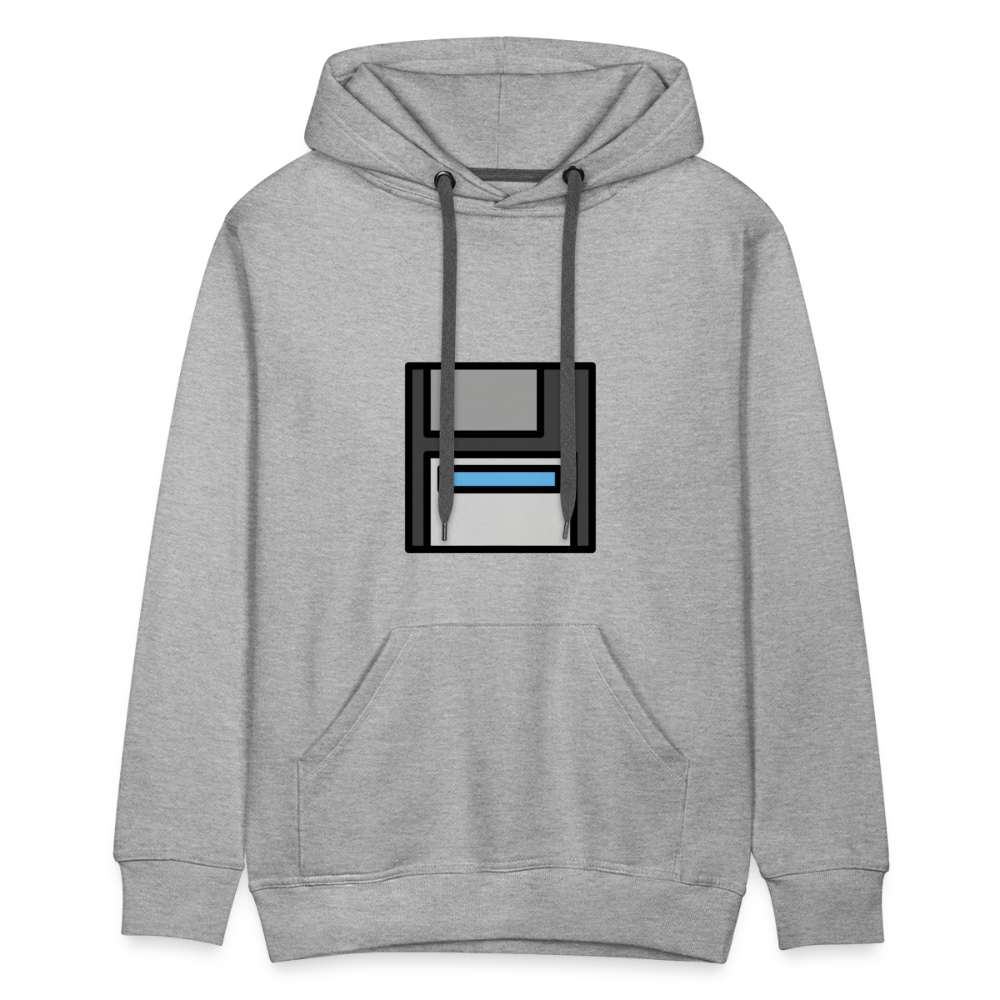 Customizable Floppy Disk Moji Men’s Premium Hoodie - Emoji.Express - heather grey