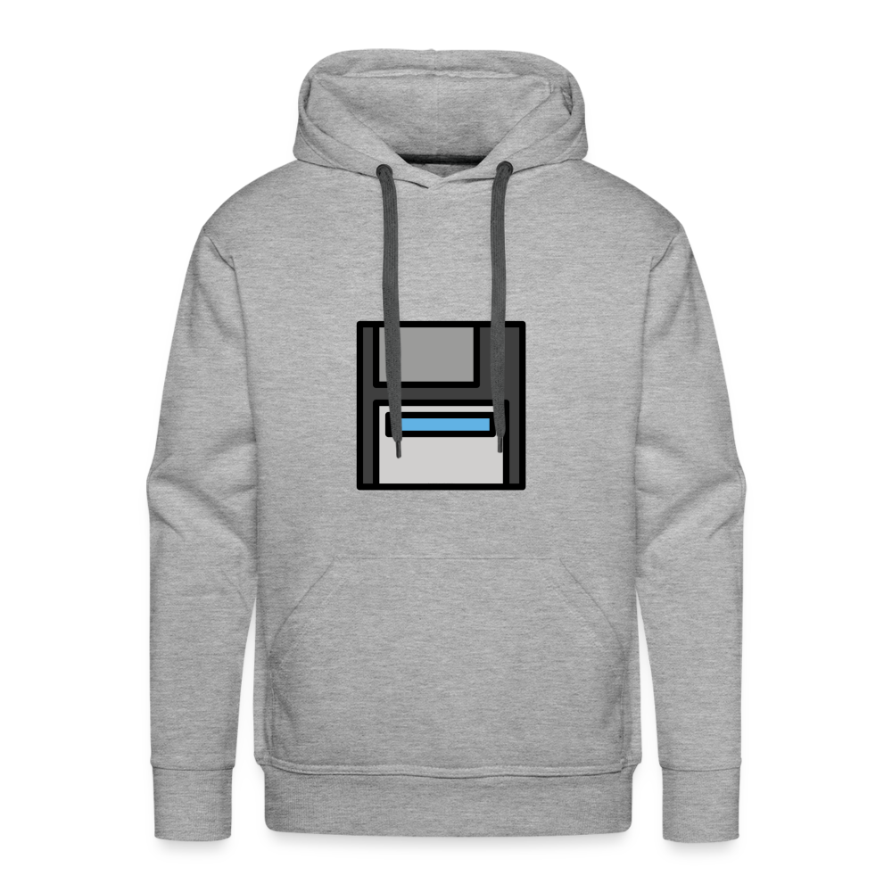 Customizable Floppy Disk Moji Men’s Premium Hoodie - Emoji.Express - heather grey