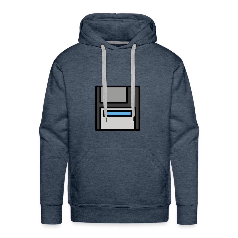 Customizable Floppy Disk Moji Men’s Premium Hoodie - Emoji.Express - heather denim