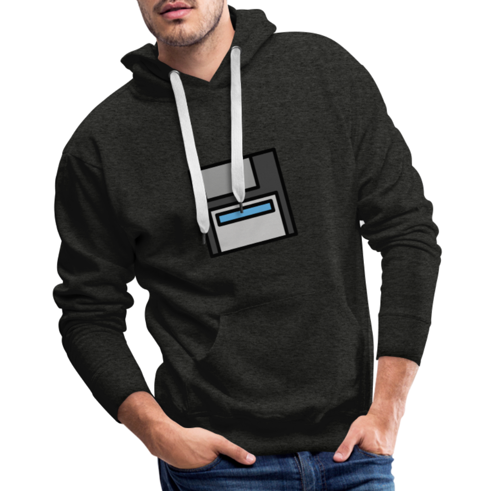 Customizable Floppy Disk Moji Men’s Premium Hoodie - Emoji.Express - charcoal grey