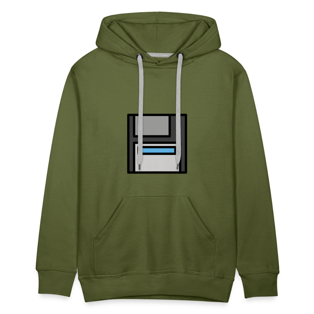 Customizable Floppy Disk Moji Men’s Premium Hoodie - Emoji.Express - olive green