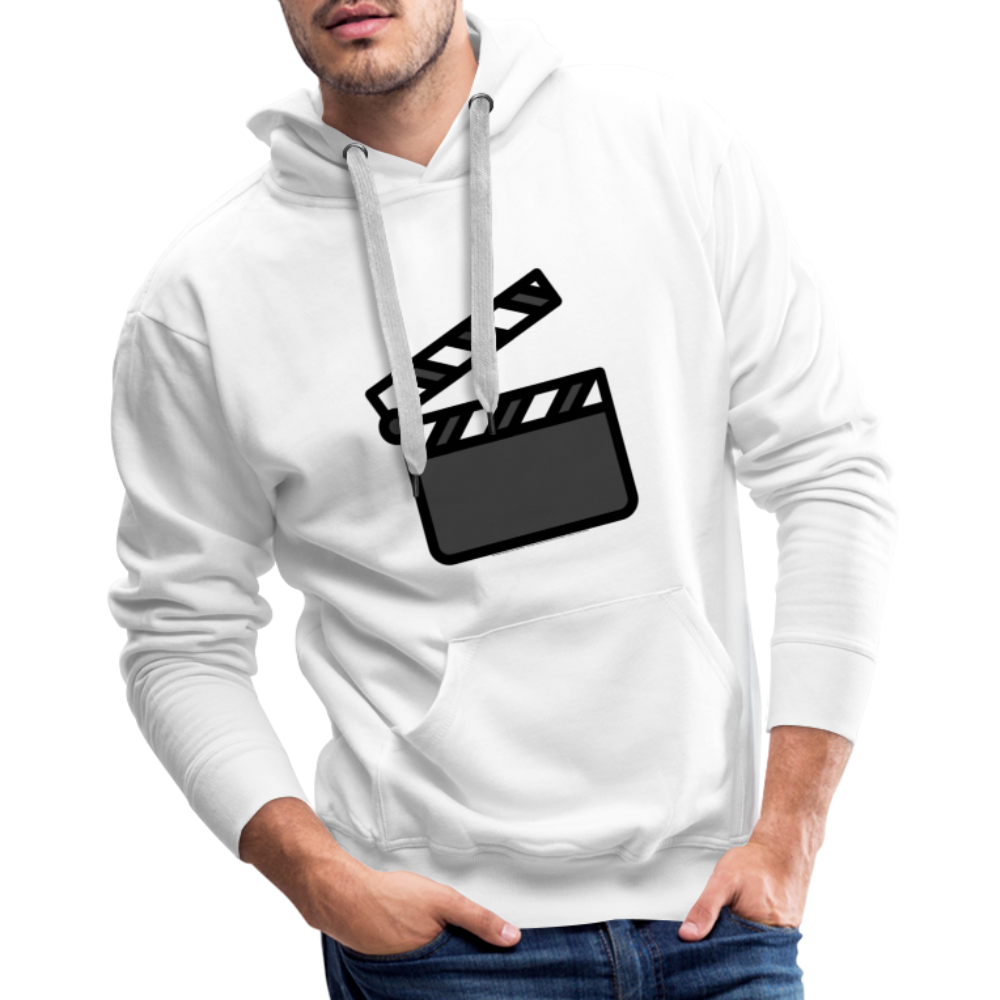 Customizable Clapper Board Moji Men’s Premium Hoodie - Emoji.Express - white