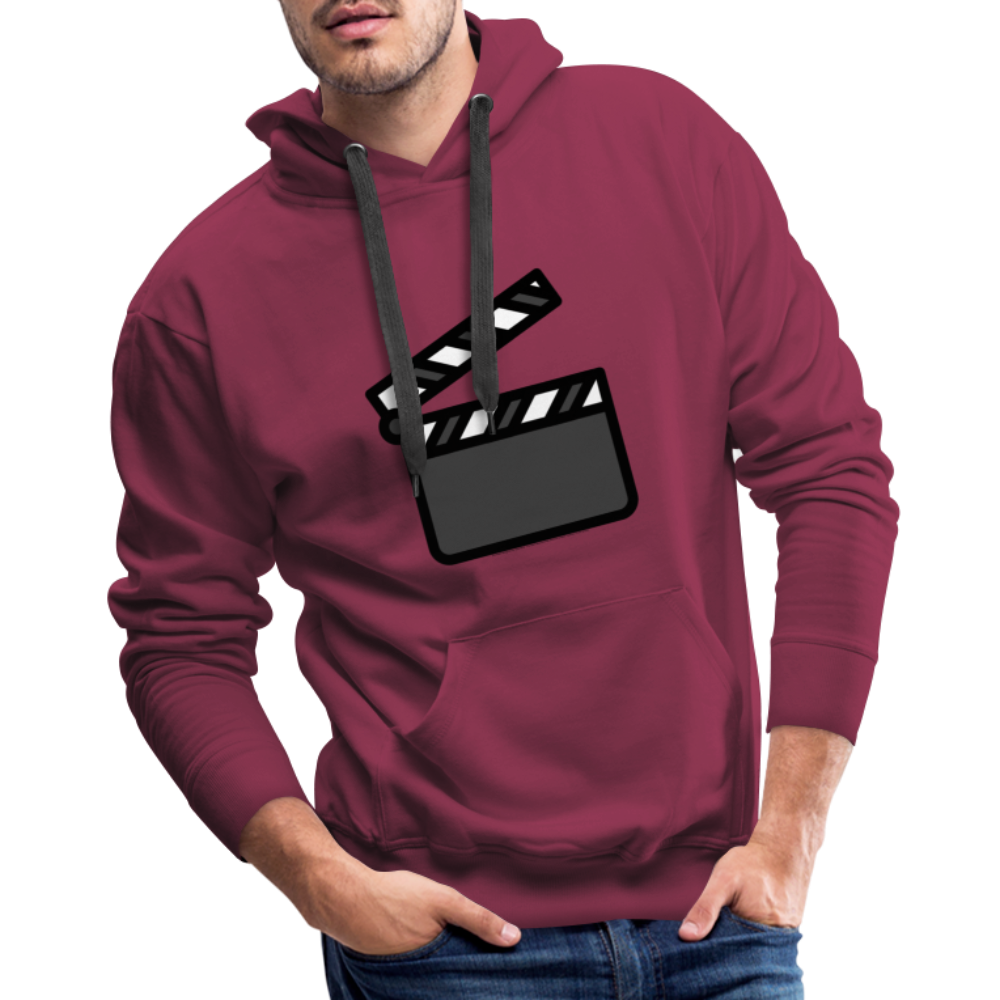 Customizable Clapper Board Moji Men’s Premium Hoodie - Emoji.Express - burgundy