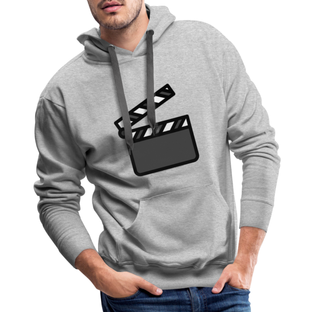 Customizable Clapper Board Moji Men’s Premium Hoodie - Emoji.Express - heather grey