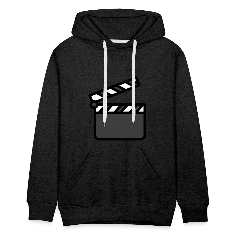 Customizable Clapper Board Moji Men’s Premium Hoodie - Emoji.Express - charcoal grey