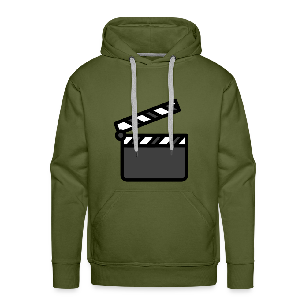 Customizable Clapper Board Moji Men’s Premium Hoodie - Emoji.Express - olive green