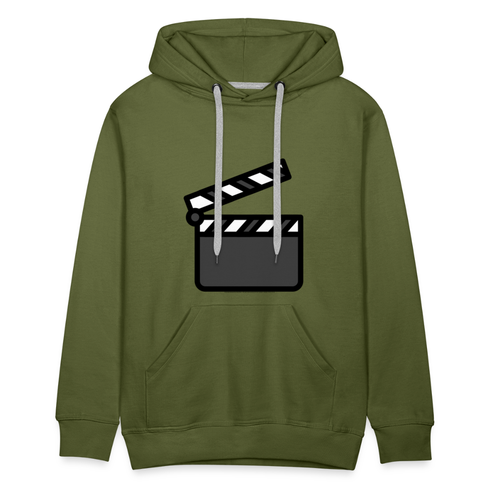 Customizable Clapper Board Moji Men’s Premium Hoodie - Emoji.Express - olive green