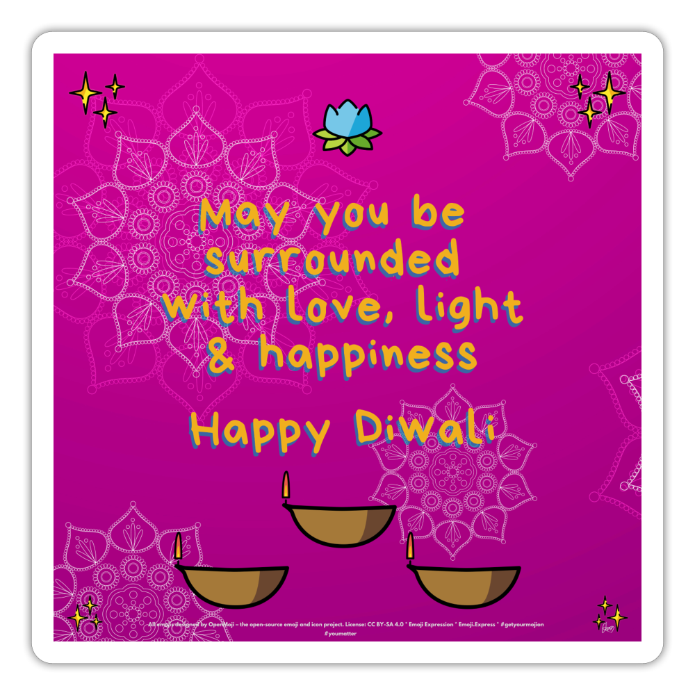 Emoji Expression: Diwali Celebration (Purple) Moji Sticker - Emoji.Express - white matte