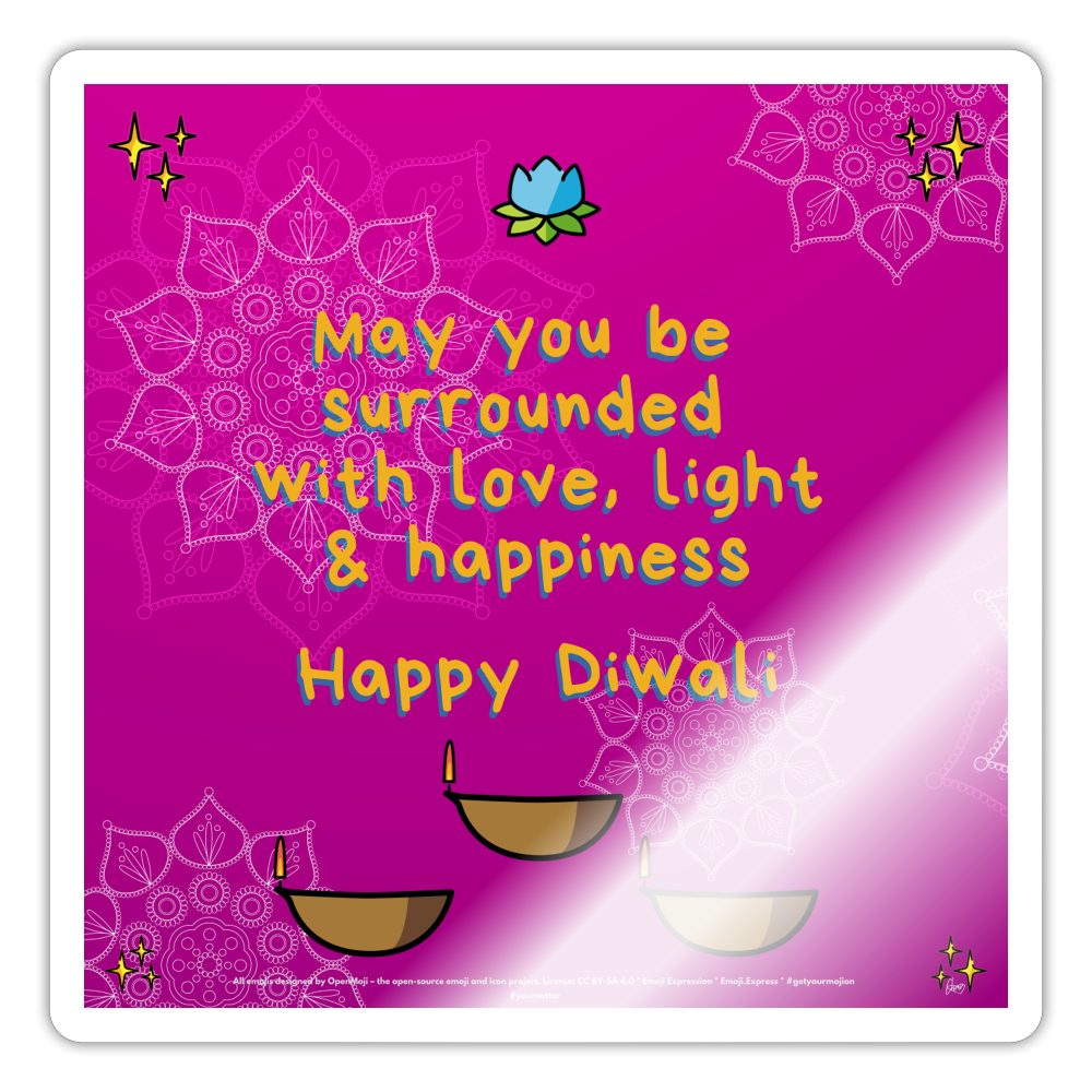 Emoji Expression: Diwali Celebration (Purple) Moji Sticker - Emoji.Express - white glossy