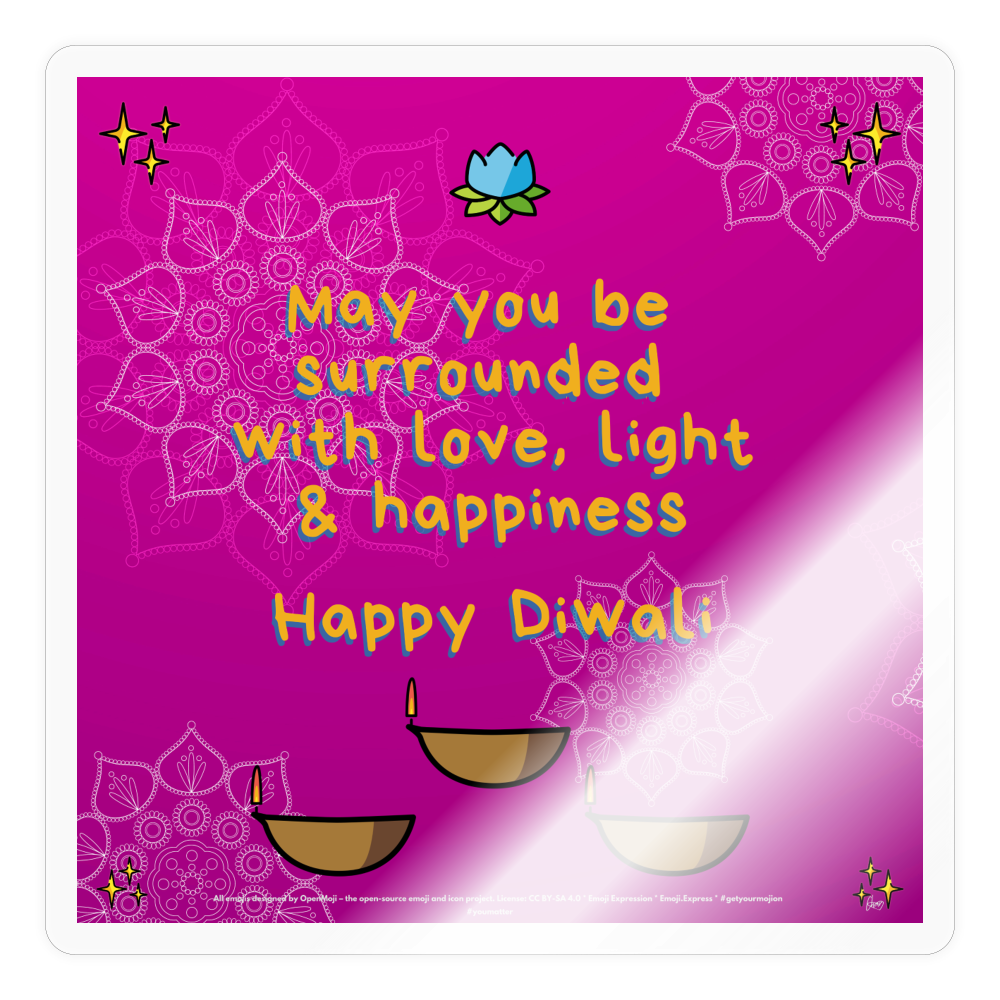 Emoji Expression: Diwali Celebration (Purple) Moji Sticker - Emoji.Express - transparent glossy