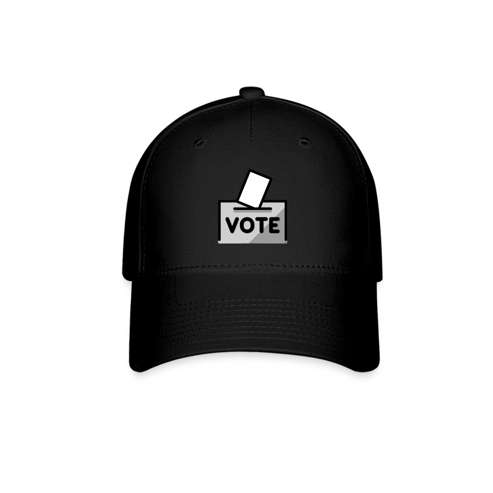 Customizable Emoji Expression "Vote" text on Ballot Box with Ballot Moji Baseball Cap - Emoji.Express - black