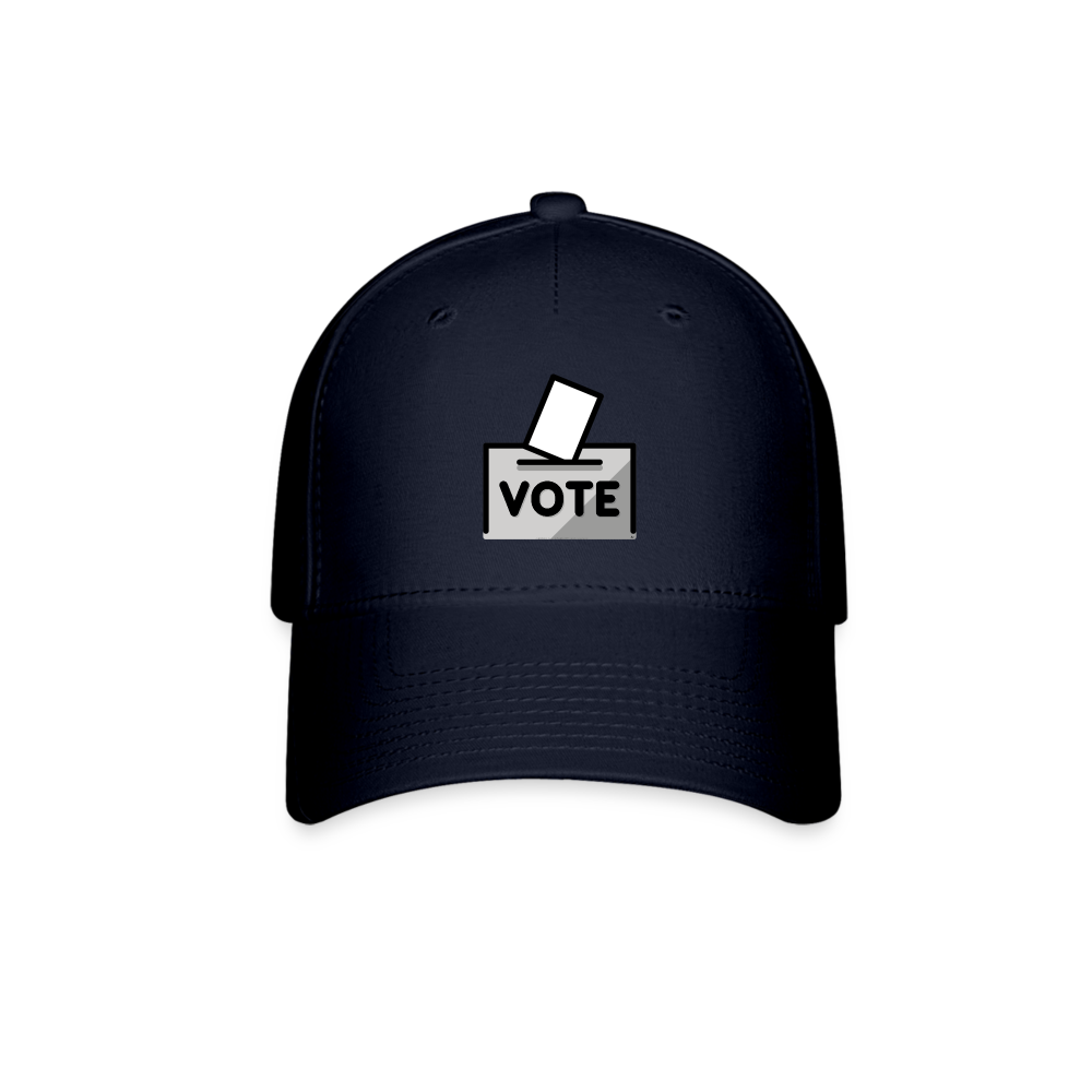 Customizable Emoji Expression "Vote" text on Ballot Box with Ballot Moji Baseball Cap - Emoji.Express - navy