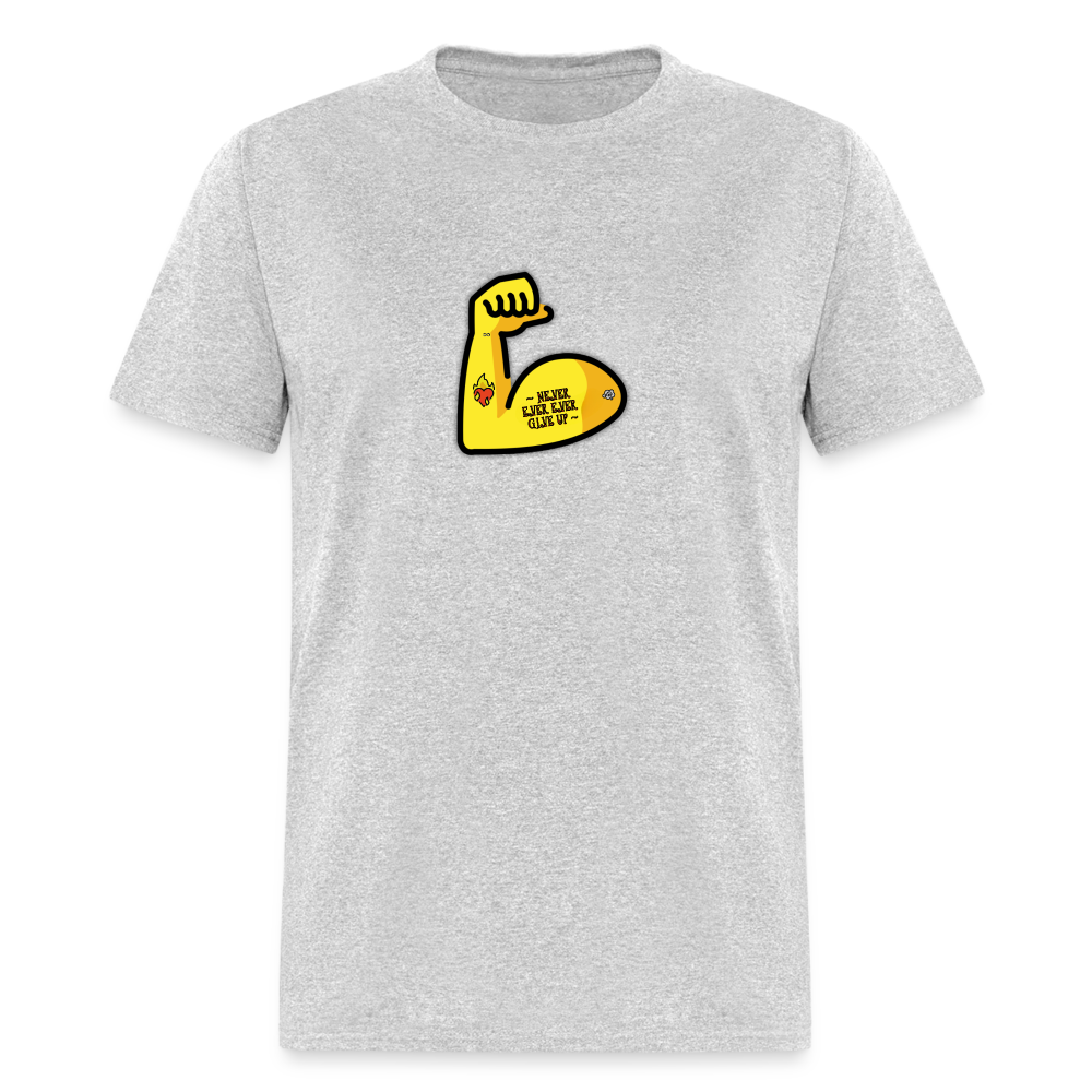 Customizable Emoji Expression: Never, Ever Ever Give Up Tattoo'd Bicep Moji Unisex Classic T-Shirt - Emoji.Express - heather gray