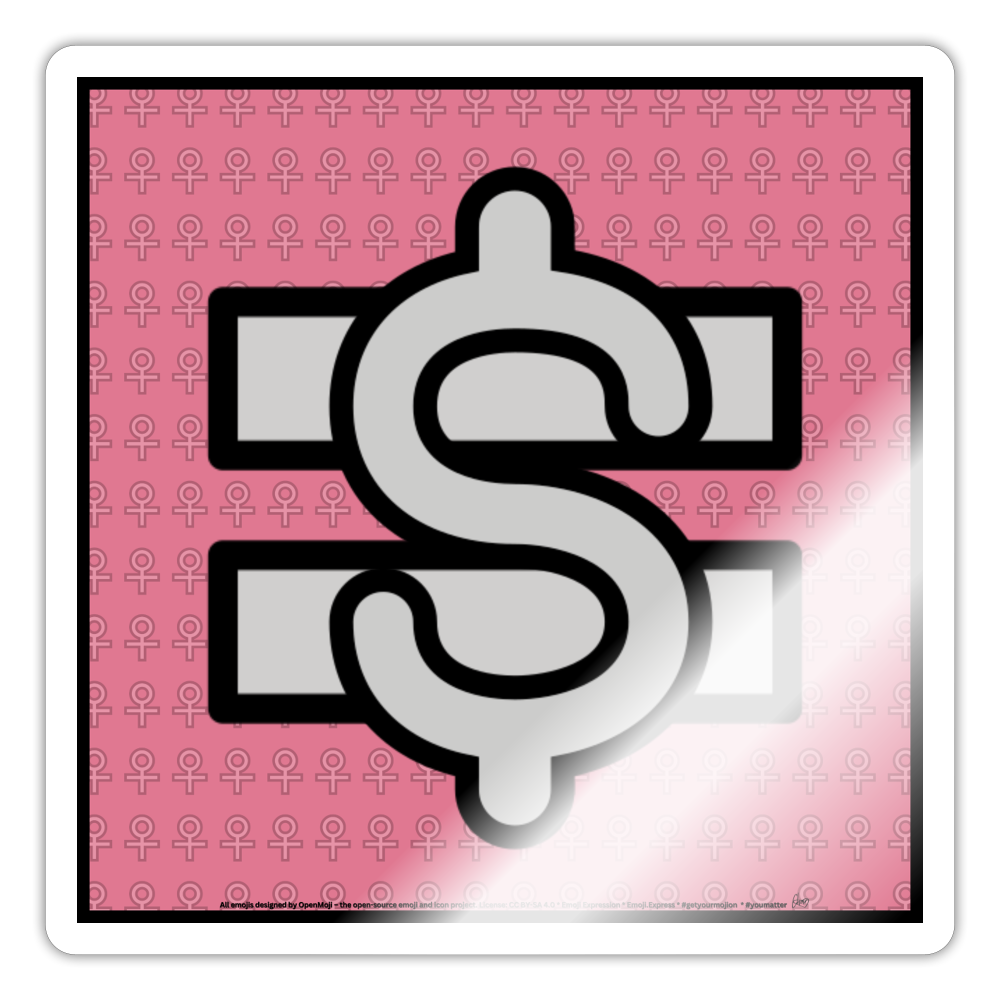Emoji Expression: Equal Pay for Women Sticker - Emoji.Express - white glossy